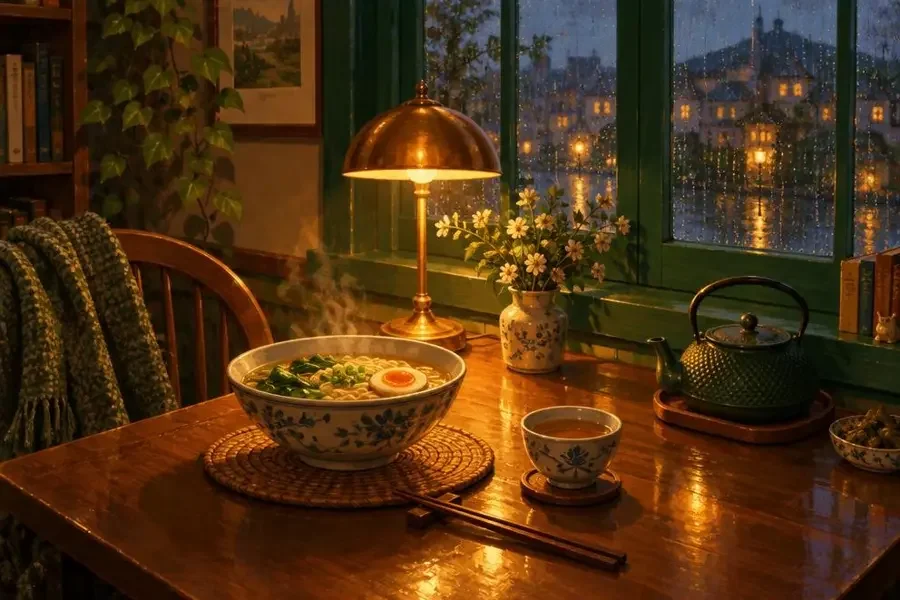 一个人吃饭 · 成人影视专题 专题一个人吃饭的剧场主题插画
